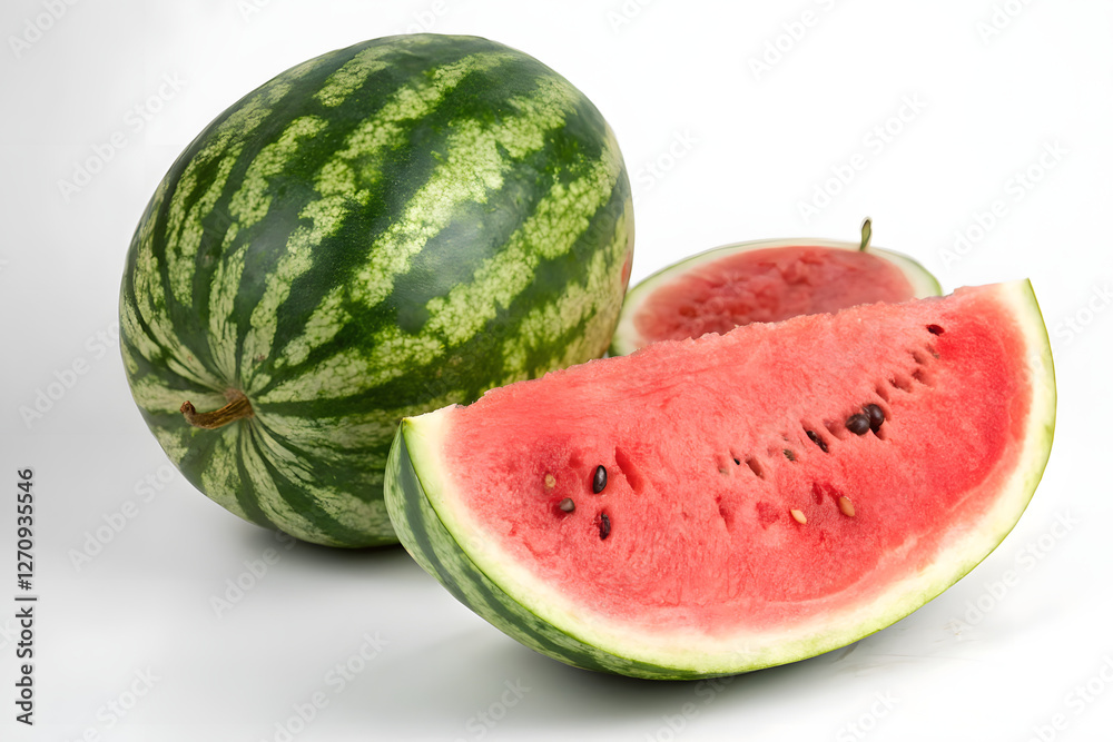 Fresh Watermelon with Slice Cut Open Fresh Watermelon with Slice Cut Open