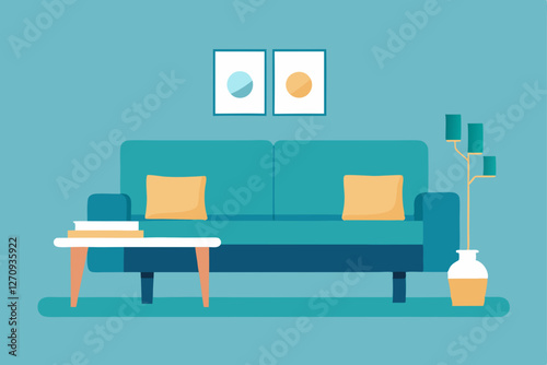 living room interior with sofa