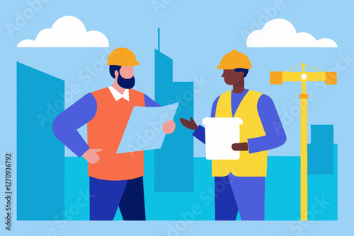 two architects working together in office