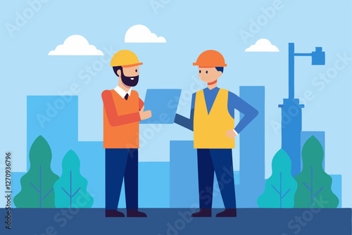 construction workers at construction site