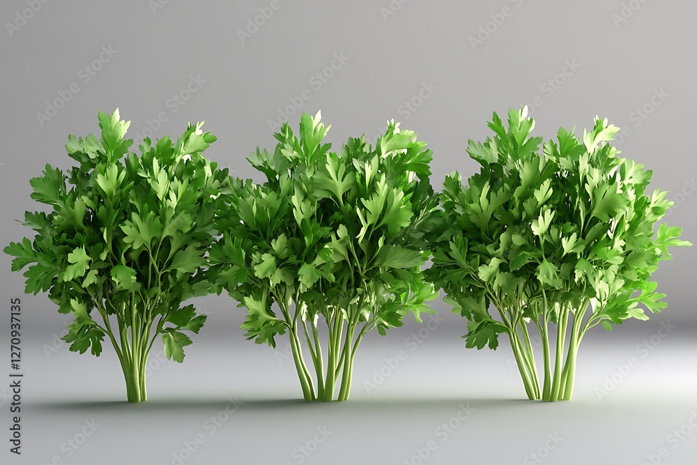3D Style Fresh Parsley Bunch Fragrant and Vibrant 3D Style Fresh Parsley Bunch Fragrant and Vibrant