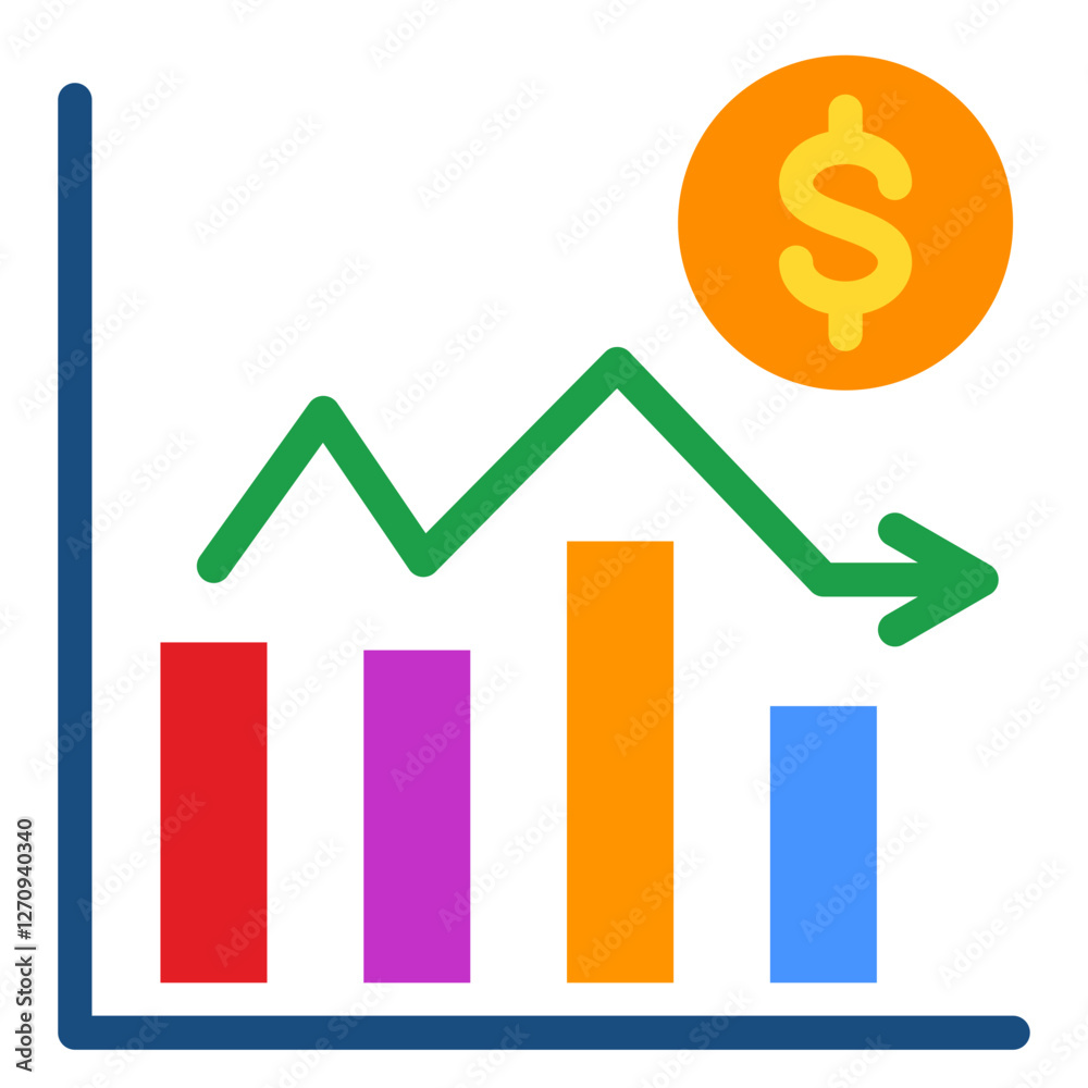 Price Fluctuation Vector Design Icon Style Price Fluctuation Vector Design Icon Style