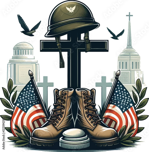 vector illustration of a Memorial Day 