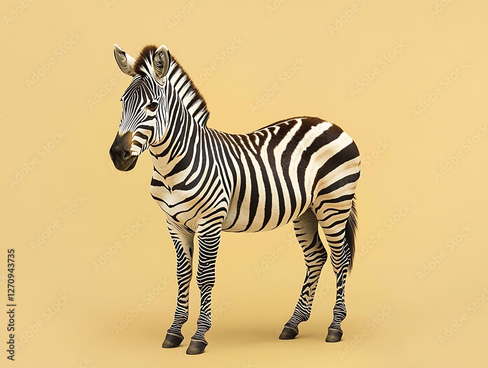Fototapeta premium Zebra portrait studio setting animal photography minimalist close-up wildlife concept