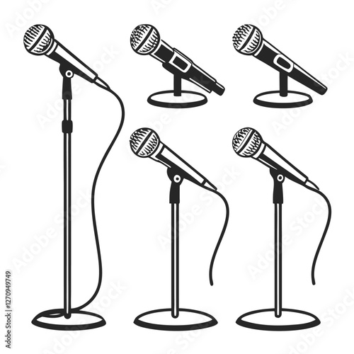 Professional Mic Silhouette Icons