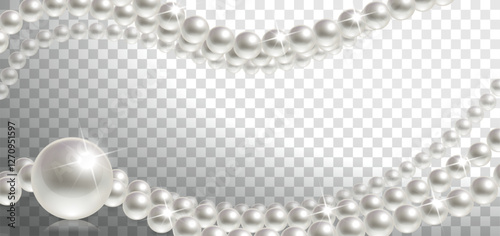 Horizontal Banner with Pearls