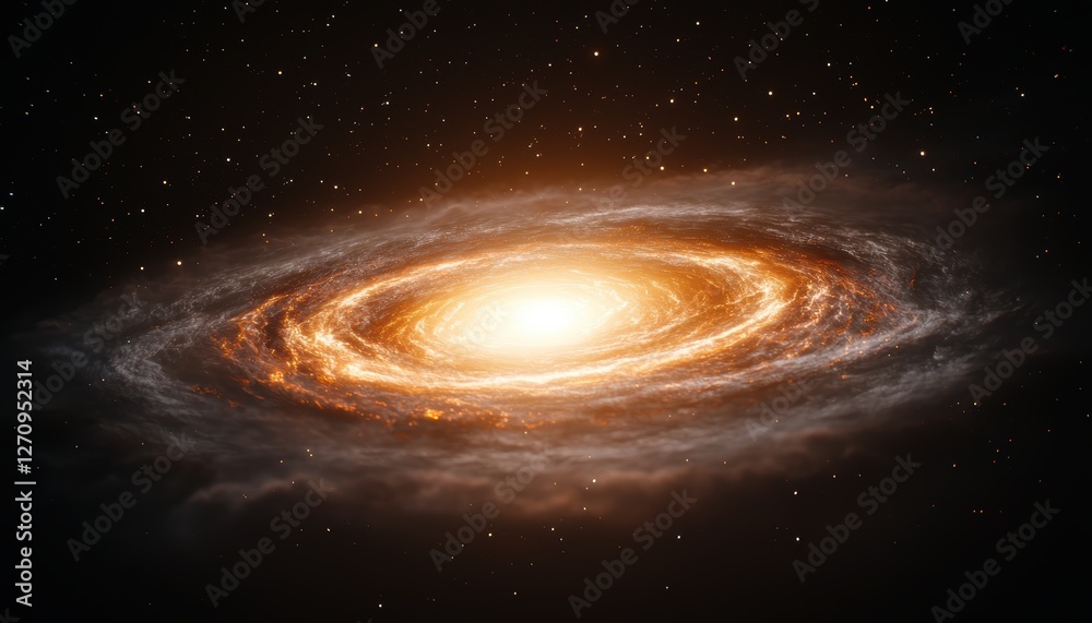 Fototapeta premium Breathtaking view of a spiral galaxy, deep space photography, glowing nebula clouds and bright stars, cosmic universe concept