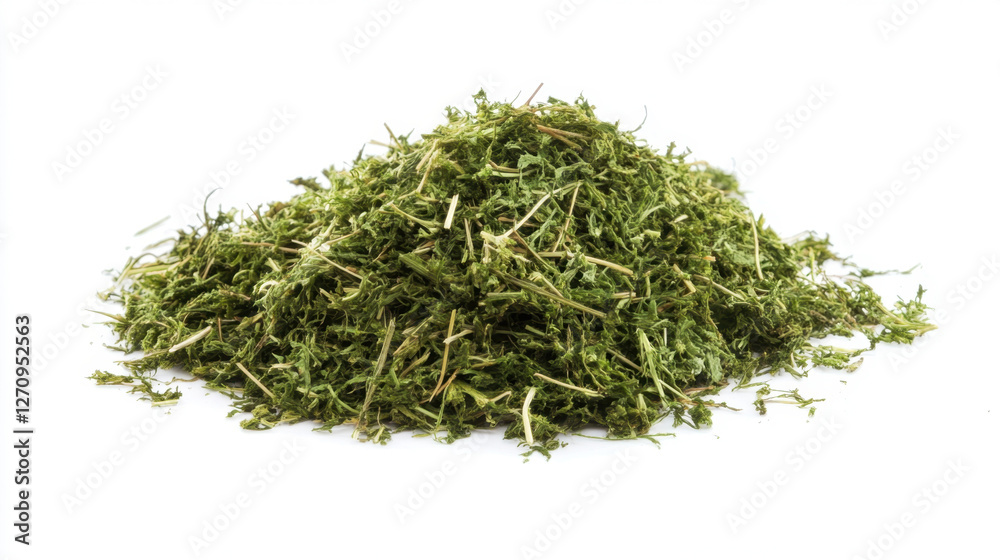 A pile of fresh moss on a white background, Isolated on pure white. A pile of fresh moss on a white background, Isolated on pure white.