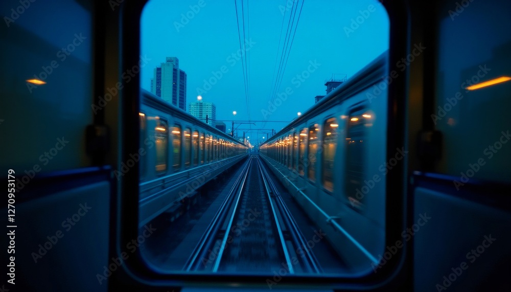 View from a Train: Motion, City, and Atmosphere converge in an abstract composition capturing the thrill of travel and urban energy. View from a Train: Motion, City, and Atmosphere converge in an abstract composition capturing the thrill of travel and urban energy.
