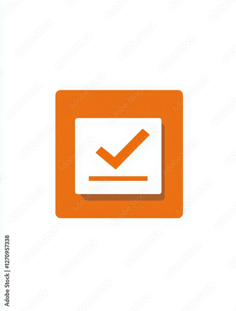 A modern, minimalistic check mark icon on a bright orange background, symbolizing approval, acceptance, and completion in business or personal tasks. A modern, minimalistic check mark icon on a bright orange background, symbolizing approval, acceptance, and completion in business or personal tasks.