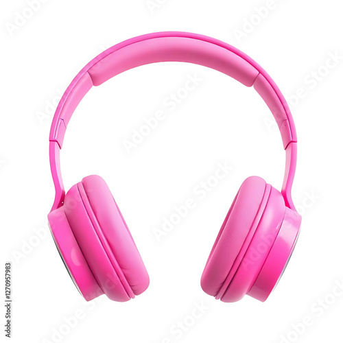 pink wireless headphones isolated on transparent background