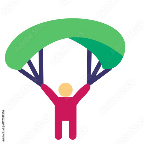 Paragliding Wing Vector Design Icon Style