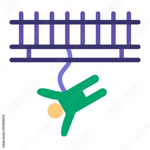 Bungee Jumping Cord Vector Design Icon Style