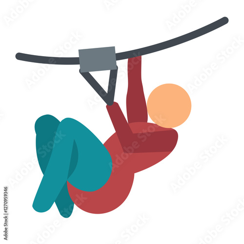 Ziplining Vector Design Icon Style