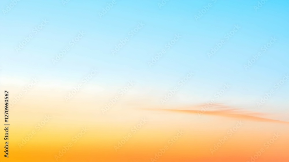 Fototapeta premium Soft Pastel Sunset Sky with Orange and Blue Gradient