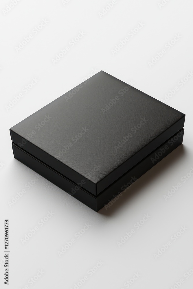 Black hard cardboard rectangular book box mockup template, designed for branding presentations with a sleek 3D render.
