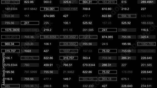 HUD random numbers technological infographic elements. Seamless 3D Technology Sci Fi.Animated texture for 3D broadcast