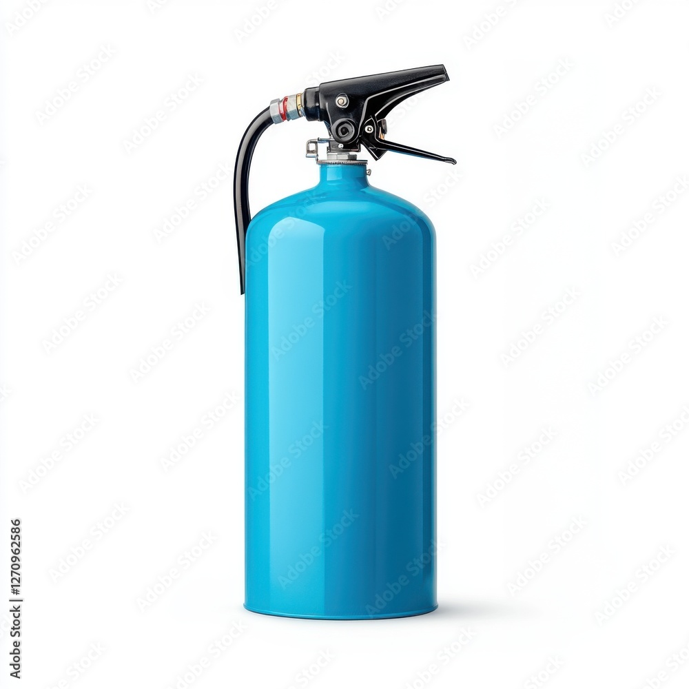 Bright Blue Fire Extinguisher with Black Nozzle for Safety and Emergency Preparedness in Modern Environment Bright Blue Fire Extinguisher with Black Nozzle for Safety and Emergency Preparedness in Modern Environment