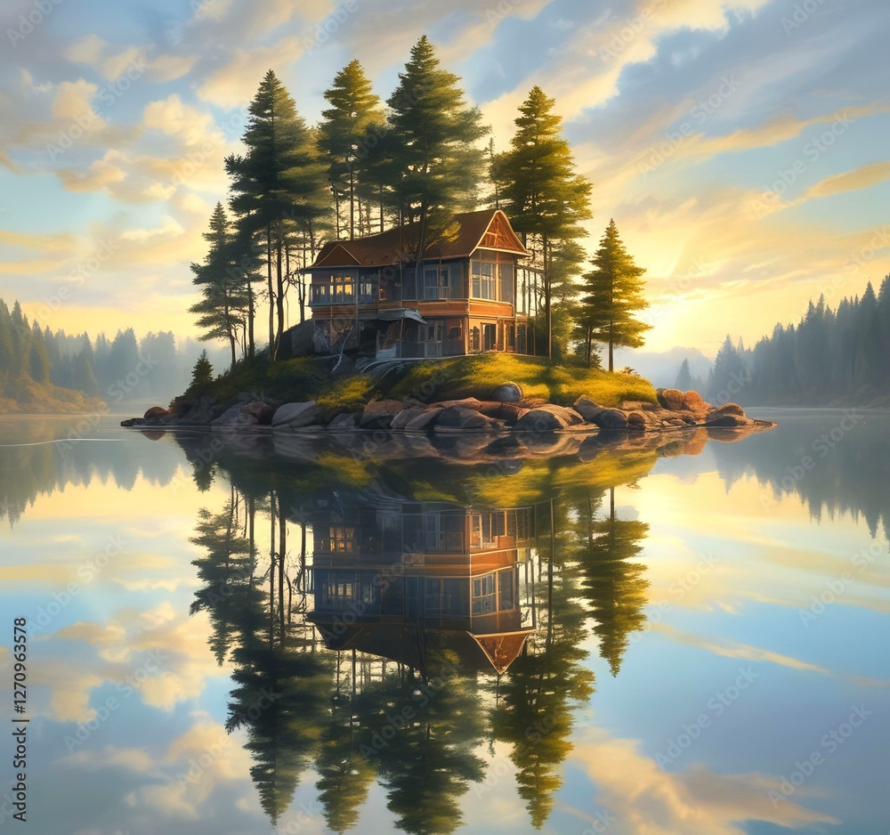 Fototapeta premium Illustration of travel landscape.