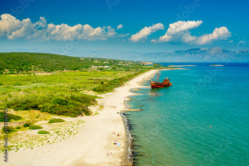 Valtaki beach shipwreck in Greece photo