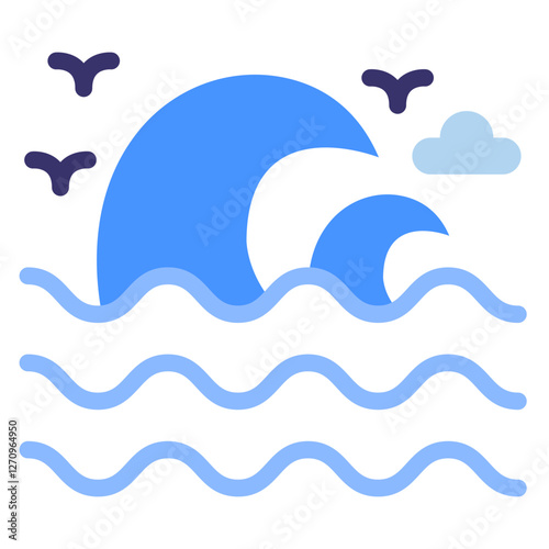 Tidal Wave Vector Design Icon Style