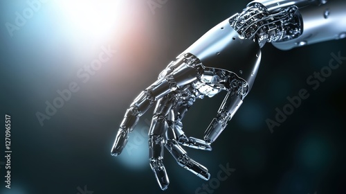 Wallpaper Mural AI-powered robotic arm assembling microchips in an advanced nanotech lab, precision engineering, futuristic technology concept Torontodigital.ca
