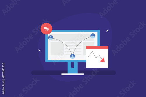 Bounce Rate, Website bounce rate, Audience leaving website without taking action, Website losing ranking concept.