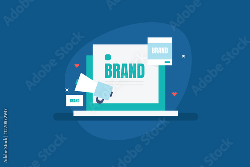 Brand Identity creation, Online business branding, Brand establishment, Digital brand promotion strategy concept.