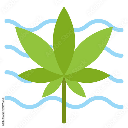 Weed Wave Vector Design Icon Style