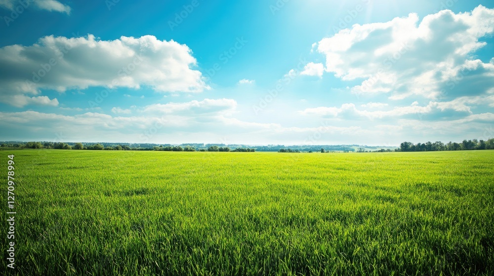 A wide open field of vibrant green grass, creating a peaceful, natural background ideal for outdoor scenes A wide open field of vibrant green grass, creating a peaceful, natural background ideal for outdoor scenes