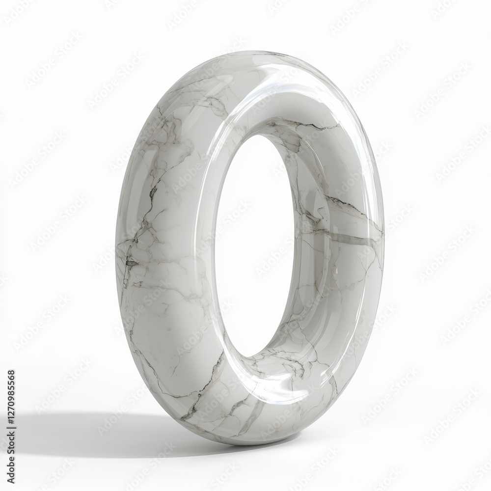 Number 0 made of smooth glossy marble isolated on a clean white background Number 0 made of smooth glossy marble isolated on a clean white background
