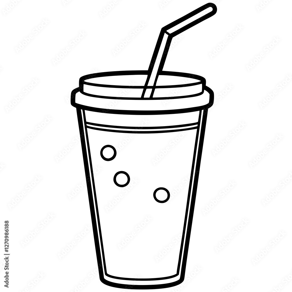 Creative Smoothie Glass Line Art Illustration Creative Smoothie Glass Line Art Illustration