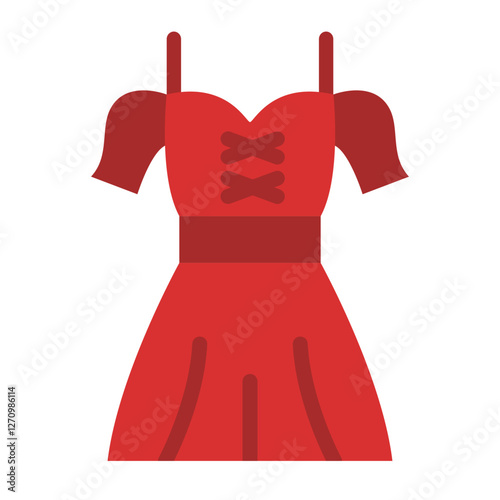 Dirndl Dress Vector Design Icon Style