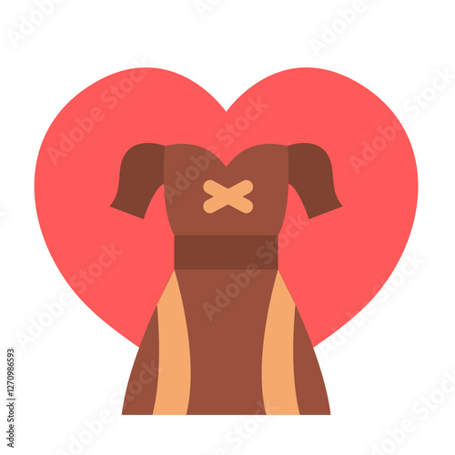 Dirndl Heart Crest Vector Design Icon Style