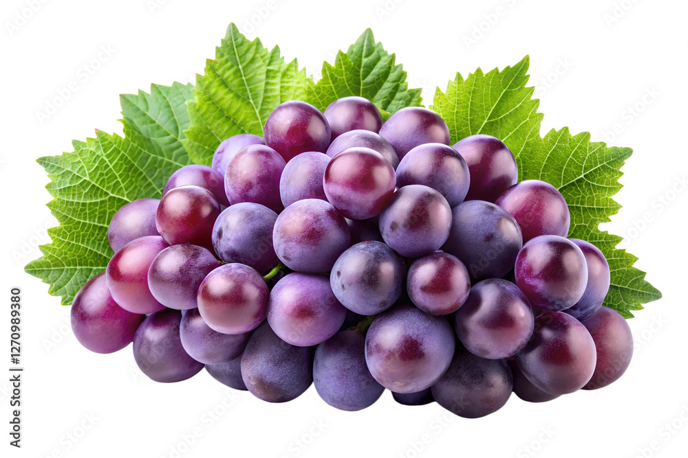 Fototapeta premium fresh purple tow grapes isolated on transparent background png