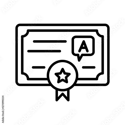 Language Certificate Vector Icon