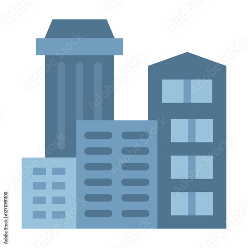 Cityscape Ensemble Vector Design Icon Style