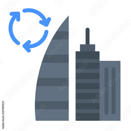 Skyline Synchrony Vector Design Icon Style