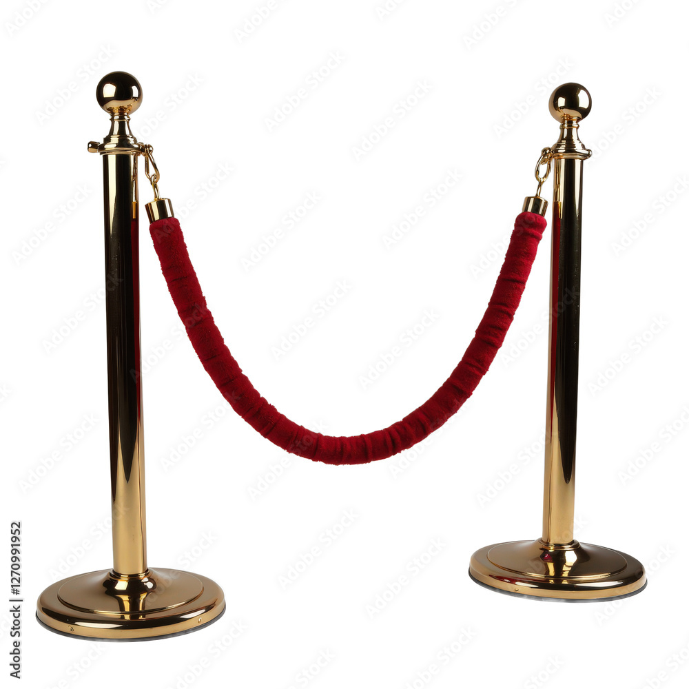 A pair of gold stanchions with red velvet rope, ideal for event or venue crowd control. Perfect for red carpet events, award shows, and other high-profile gatherings. A pair of gold stanchions with red velvet rope, ideal for event or venue crowd control. Perfect for red carpet events, award shows, and other high-profile gatherings.