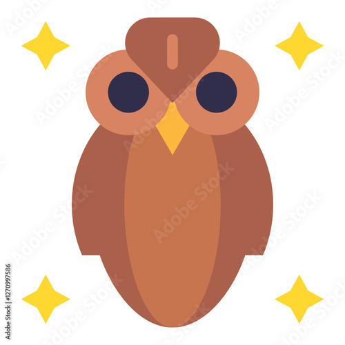 Owl Wisdom Vector Design Icon Style