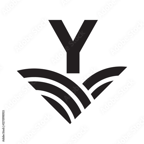 Initial Letter Y Agriculture Logo Concept For Farming Symbol Vector Template