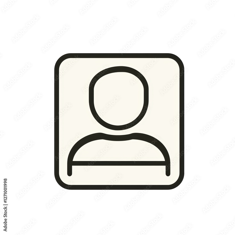Isolated Beige Portrait Icon in a Rounded Square Frame Isolated Beige Portrait Icon in a Rounded Square Frame