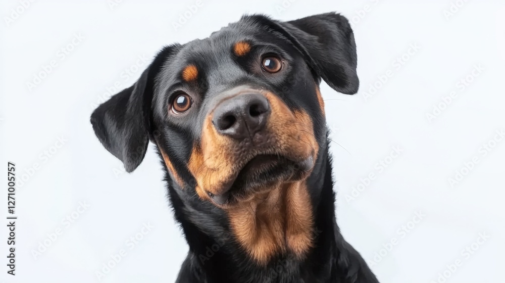 Elegant Black and Tan Dog Portrait on a Clean White Background Showcasing the Unique Features and Playful Nature of this Adorable Canine Companion Elegant Black and Tan Dog Portrait on a Clean White Background Showcasing the Unique Features and Playful Nature of this Adorable Canine Companion