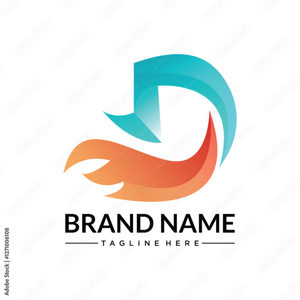 Fototapeta premium D gradient abstract colorful logo
