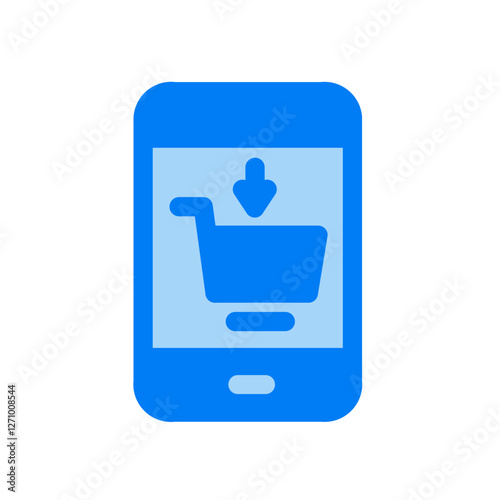 cart on the phone duo tone icon
