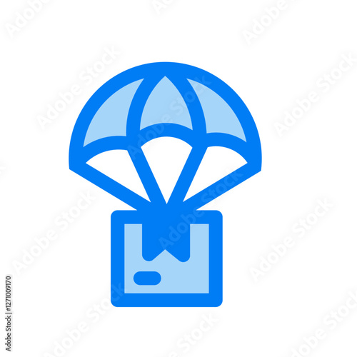 parachute delivery shipment duo tone icon