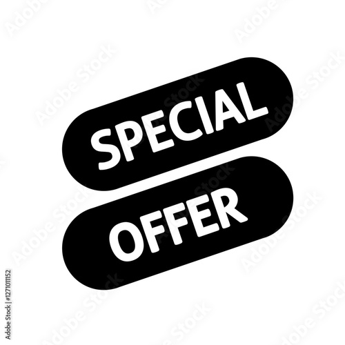 special offer banner for shop glyph icon