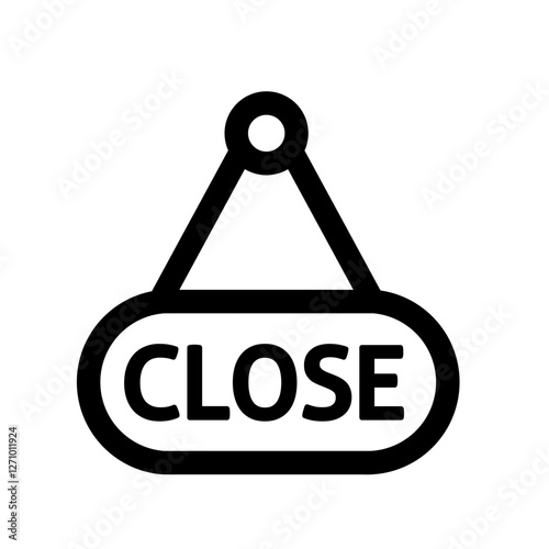 closed banner for shop line style icon