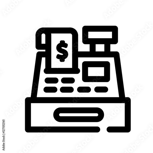 cashier machine line style icon