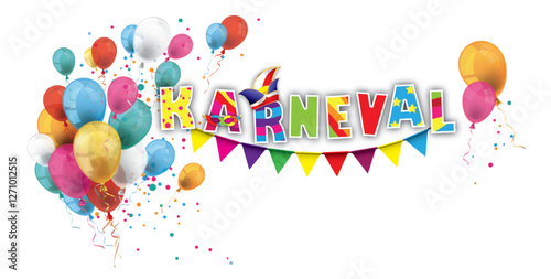Karneval Cover mit bunten Luftballons Header